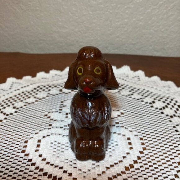 Brown Poodle Figurine‎ 3.5" Redware - Picture 5 of 6